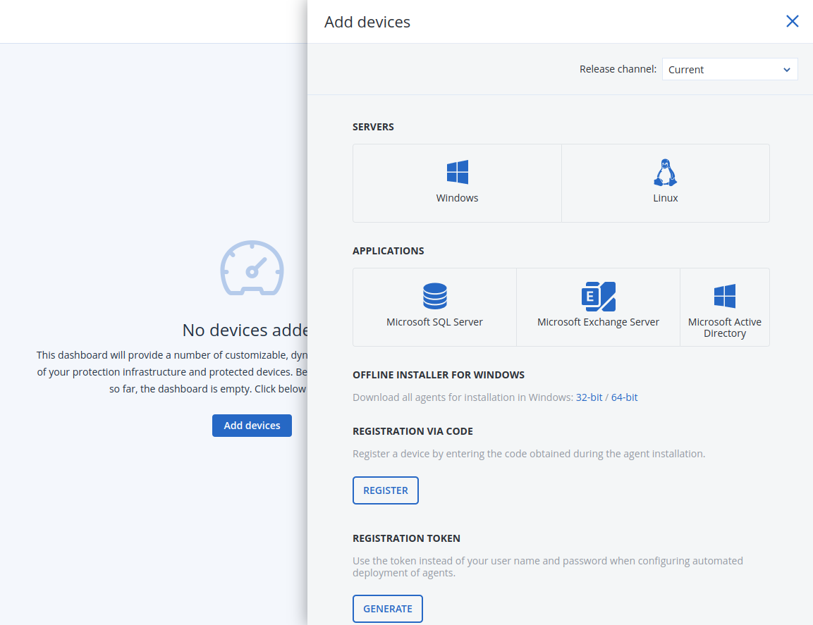 Acronis Portal Add Device Linux Server