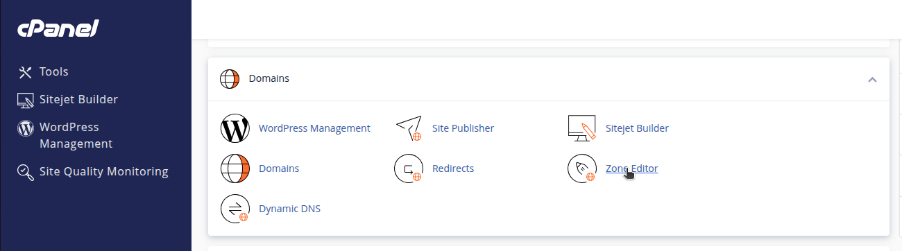 Create a CAA DNS Record in cPanel - Step 1