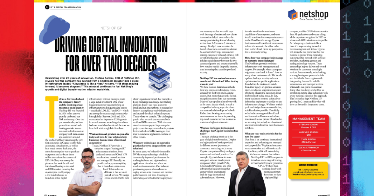 NetShop ISP CEO (Stefano Sordini) Interview - InBusiness, November 2025